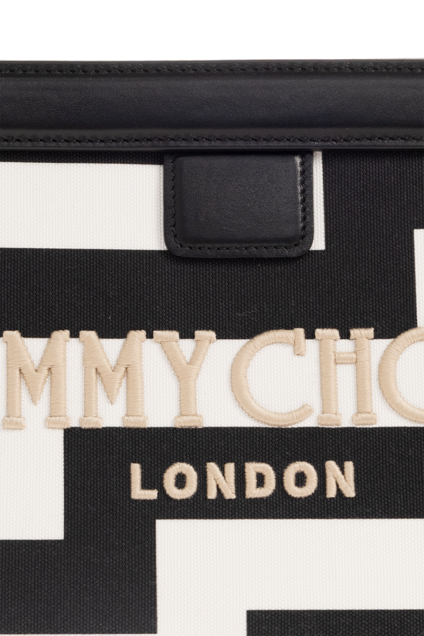 JIMMY CHOO Avenue Pouch ラフィア クラッチバッグ Jimmy Choo Avenue Metallic Raffia Pouch Clutch Bag | Neiman